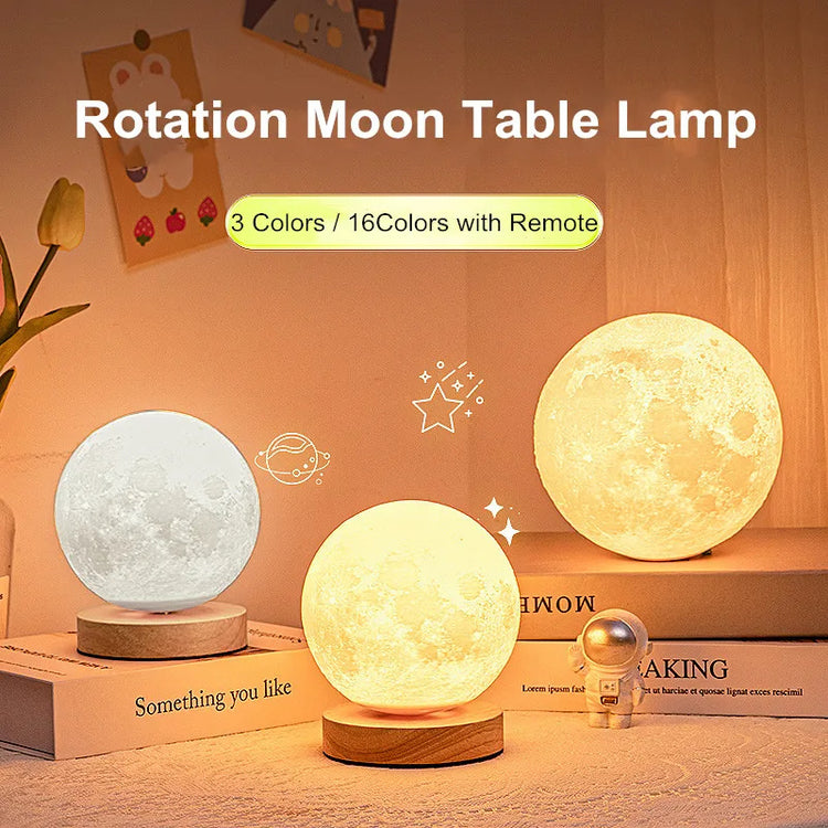 Creative 3D Magnetic Floating Levitating Moon Lamp Touch Control 3 Color Moon Light Lunar Night Light