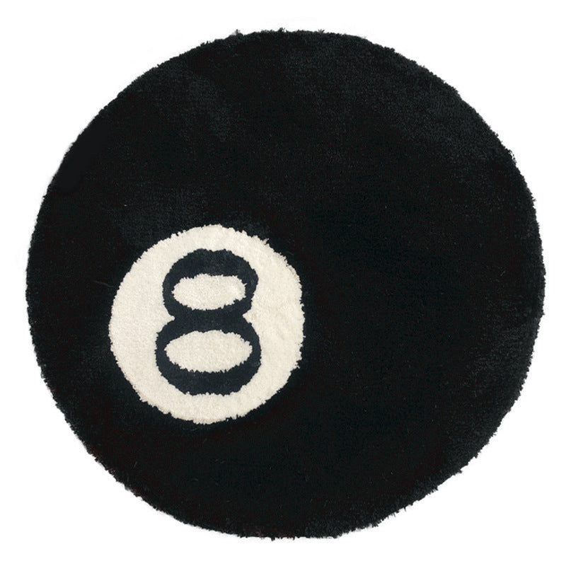 Living Room Bedroom Bedside Non-slip Simple Black No 8 Flocking Carpet