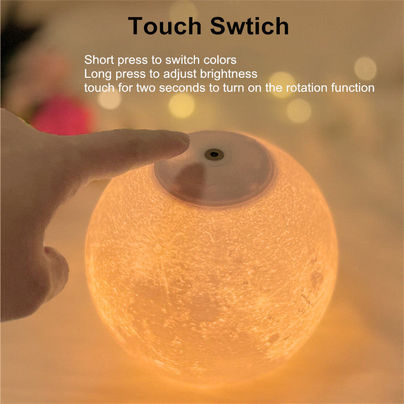 Creative 3D Magnetic Floating Levitating Moon Lamp Touch Control 3 Color Moon Light Lunar Night Light